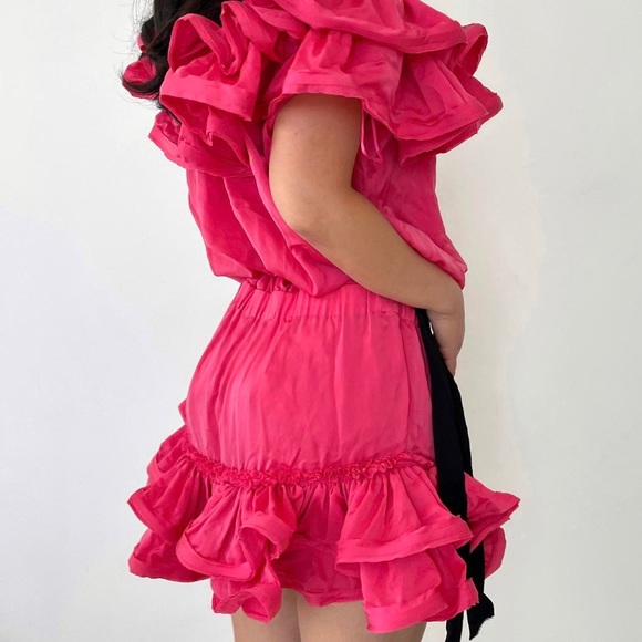 2010 Lanvin X H&M Hot Pink Ruffle Dress - Small - Picture 3 of 4